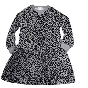 J. CREW Crewcuts fleece drop-waist Sweatshirt Dress8 Gray Black Camouflage print